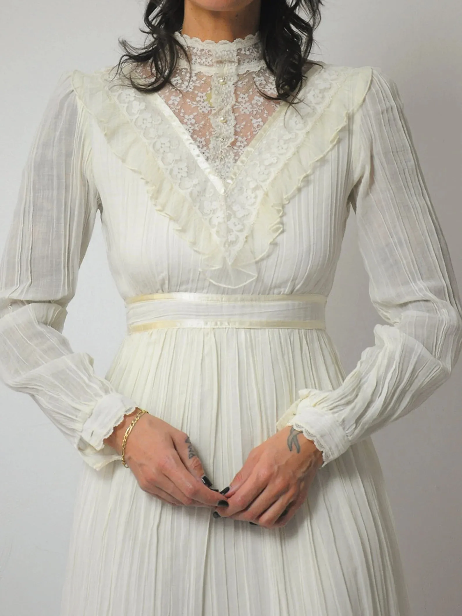 1970's Gunne Sax Ivory Dress