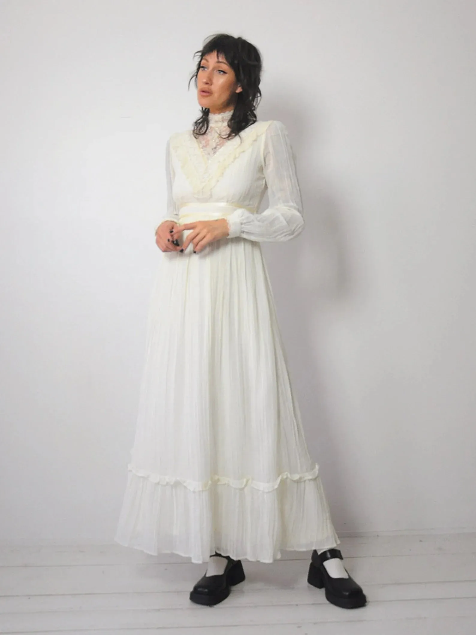 1970's Gunne Sax Ivory Dress
