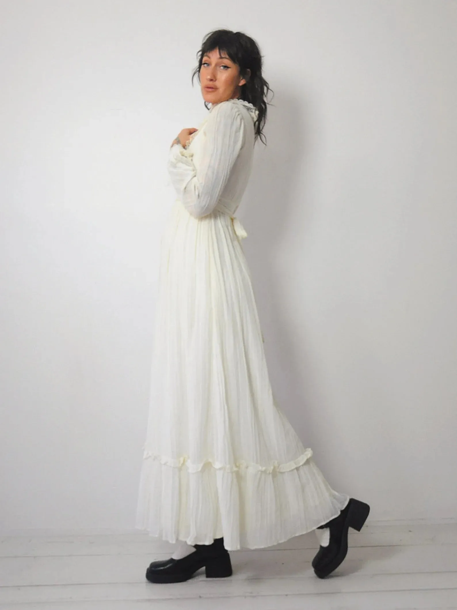 1970's Gunne Sax Ivory Dress