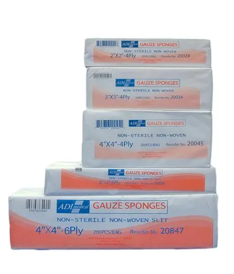Adi Medical Non-Woven Gauze Sponge Gauze Sponge Nonwoven 2X2 4Plyns 200/Bx 25Bx/Cs
