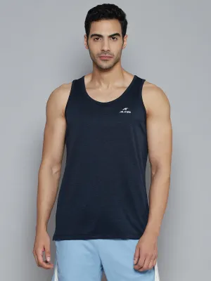 Alcis Men Navy Blue Solid Slim Fit T-shirt
