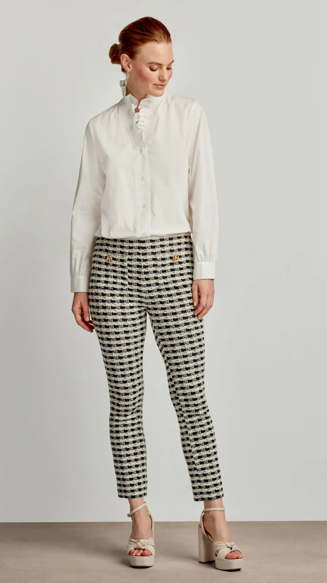 AMELIA RUFFLE NECK SHIRT