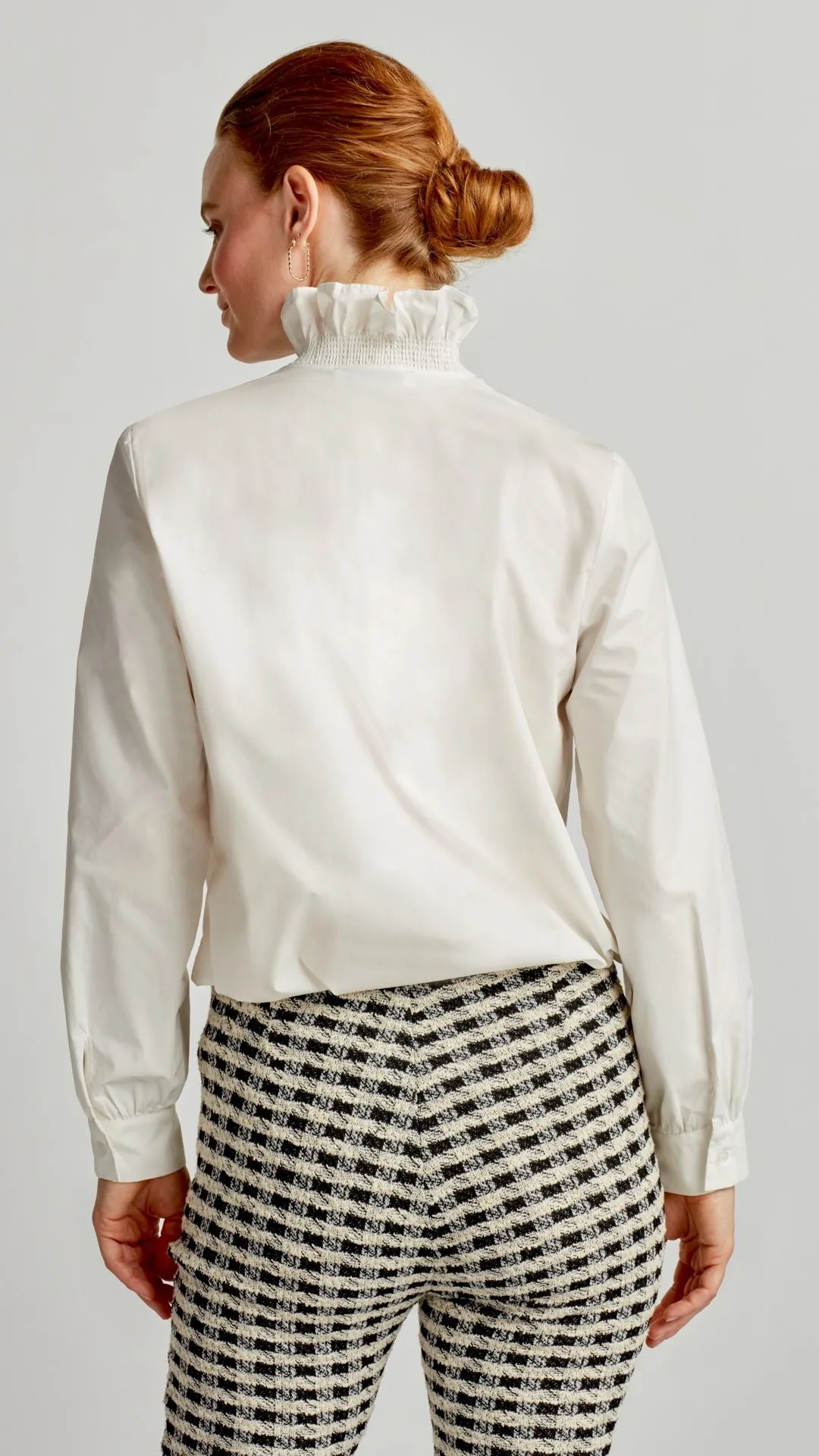 AMELIA RUFFLE NECK SHIRT
