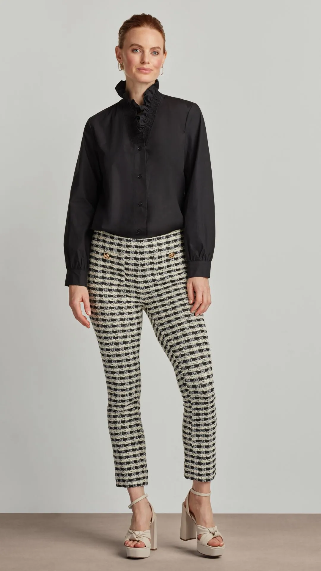 AMELIA RUFFLE NECK SHIRT