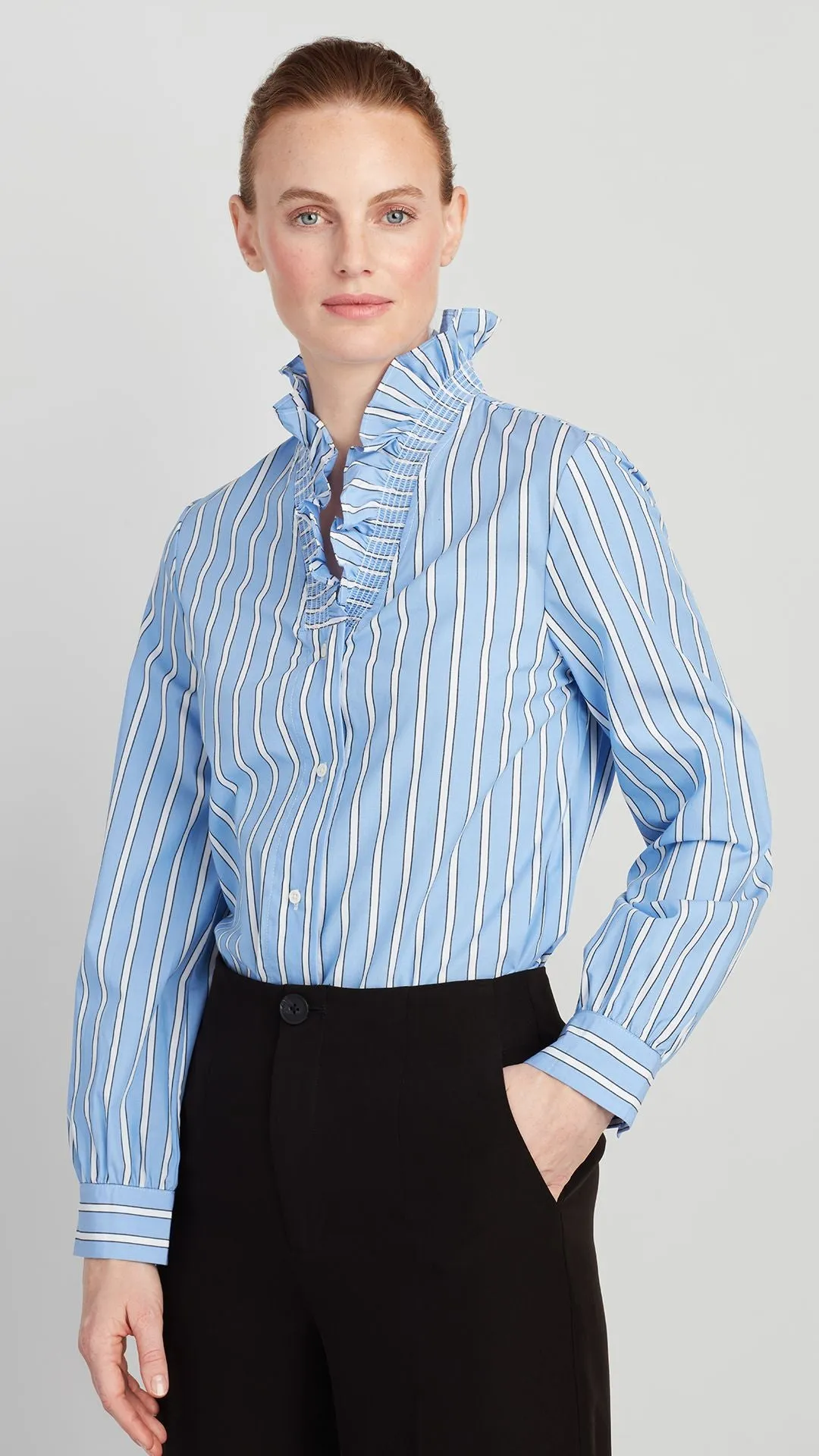 AMELIA RUFFLE NECK SHIRT