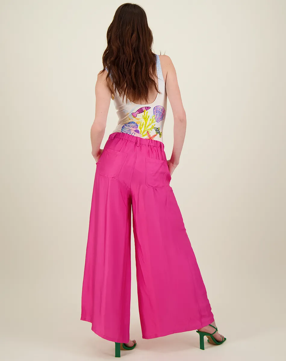 Annie Fuchsia Wide Leg Pants