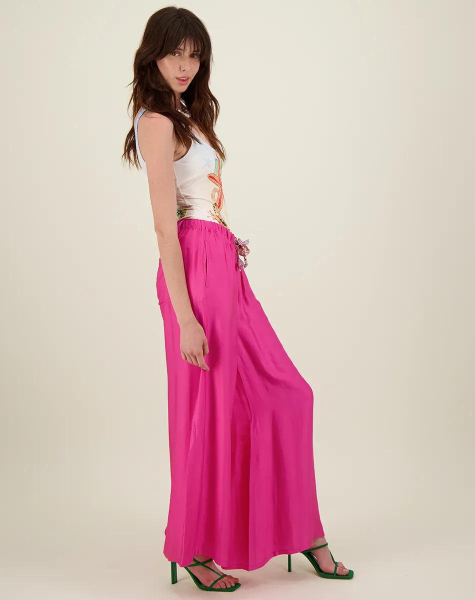 Annie Fuchsia Wide Leg Pants