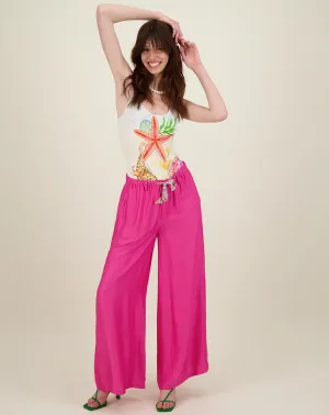 Annie Fuchsia Wide Leg Pants