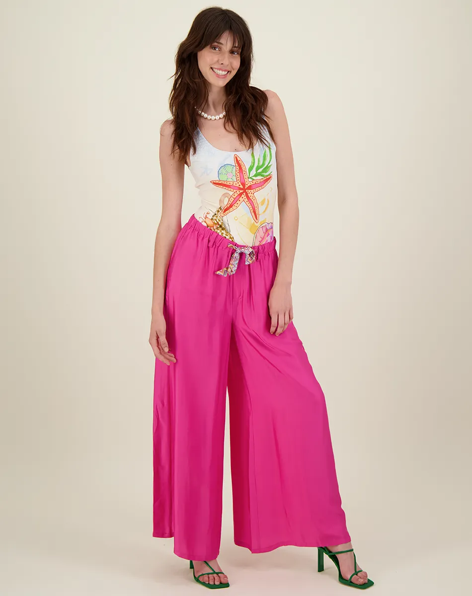 Annie Fuchsia Wide Leg Pants