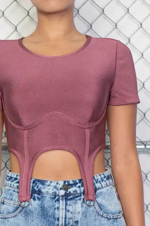 Asymmetrical Bandage Crop Top With Buckle