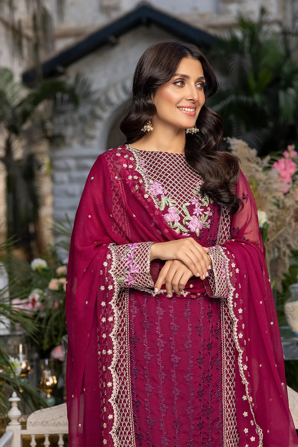 Azure Luxe Embroidered Festive Formal Collection – Carmine