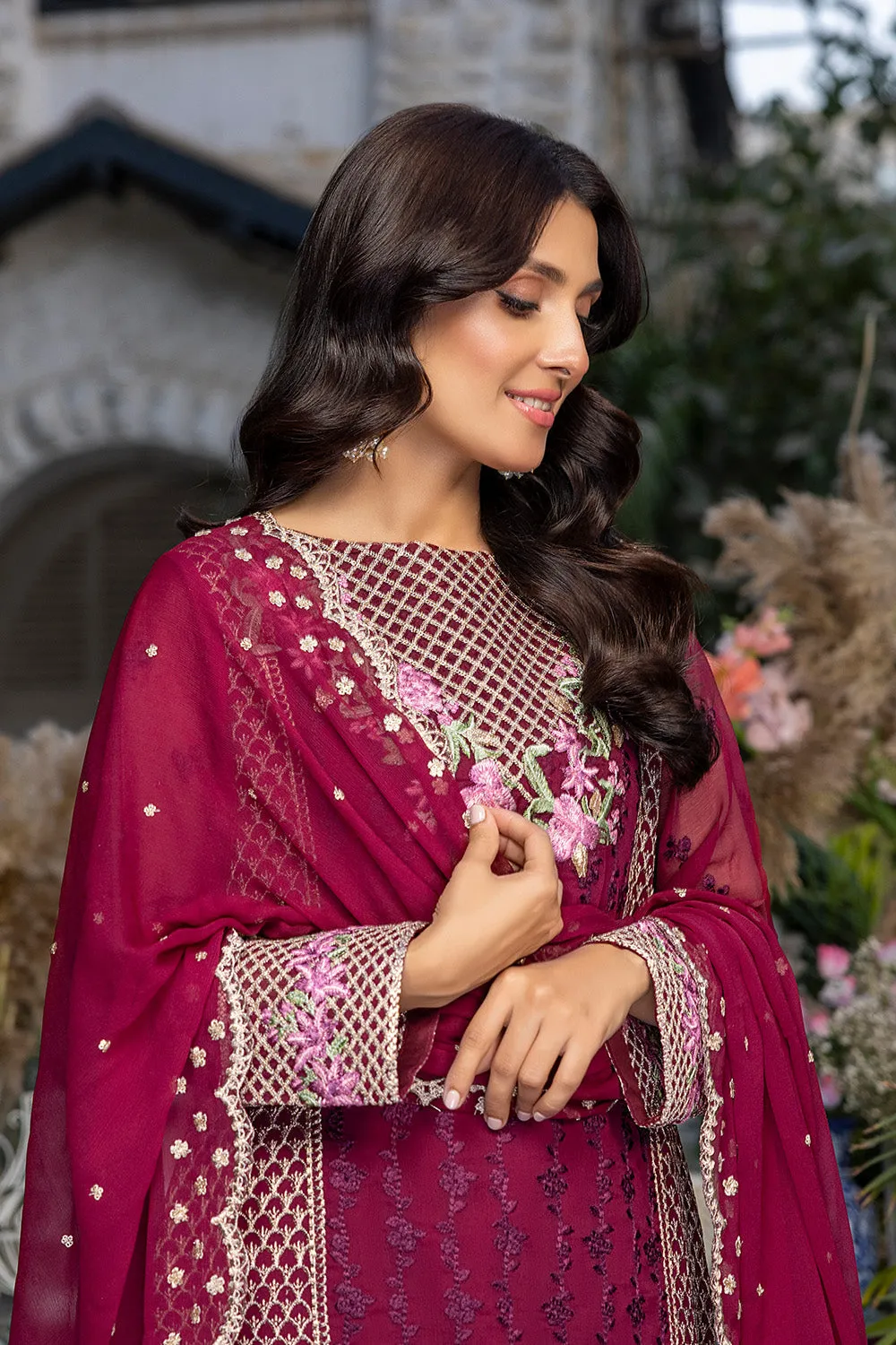Azure Luxe Embroidered Festive Formal Collection – Carmine