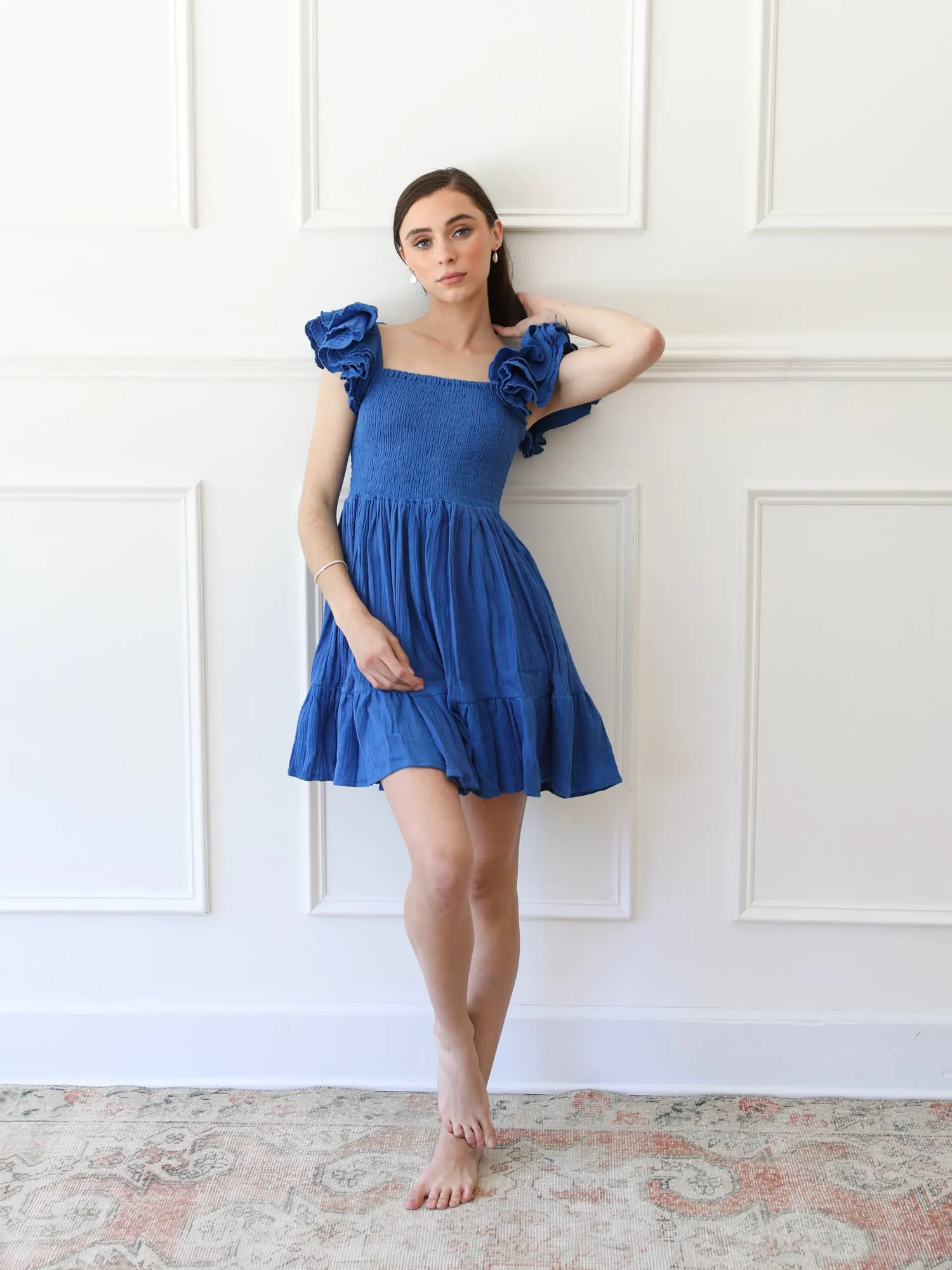 Bea Dress in Azur Double Gauze