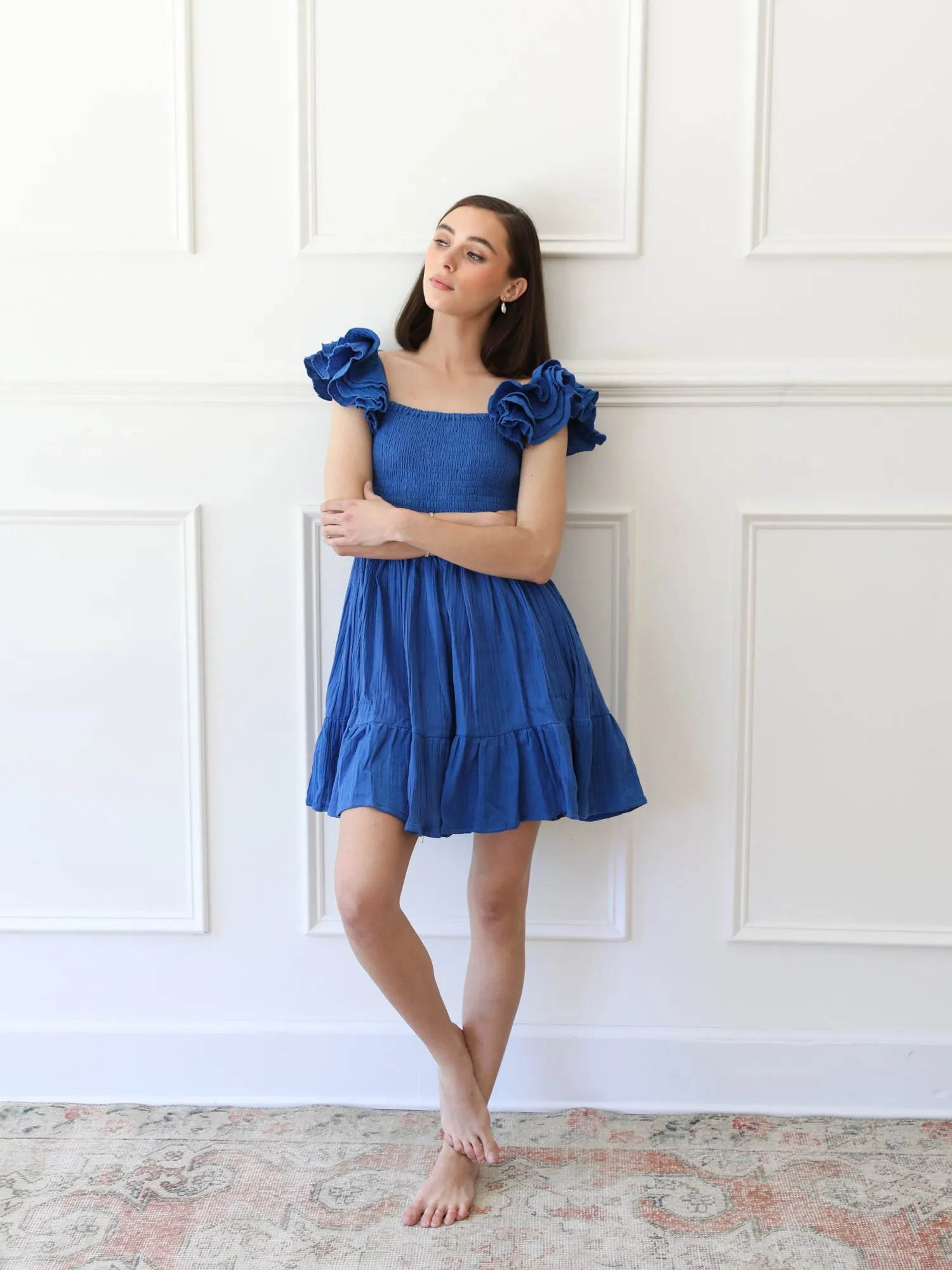 Bea Dress in Azur Double Gauze
