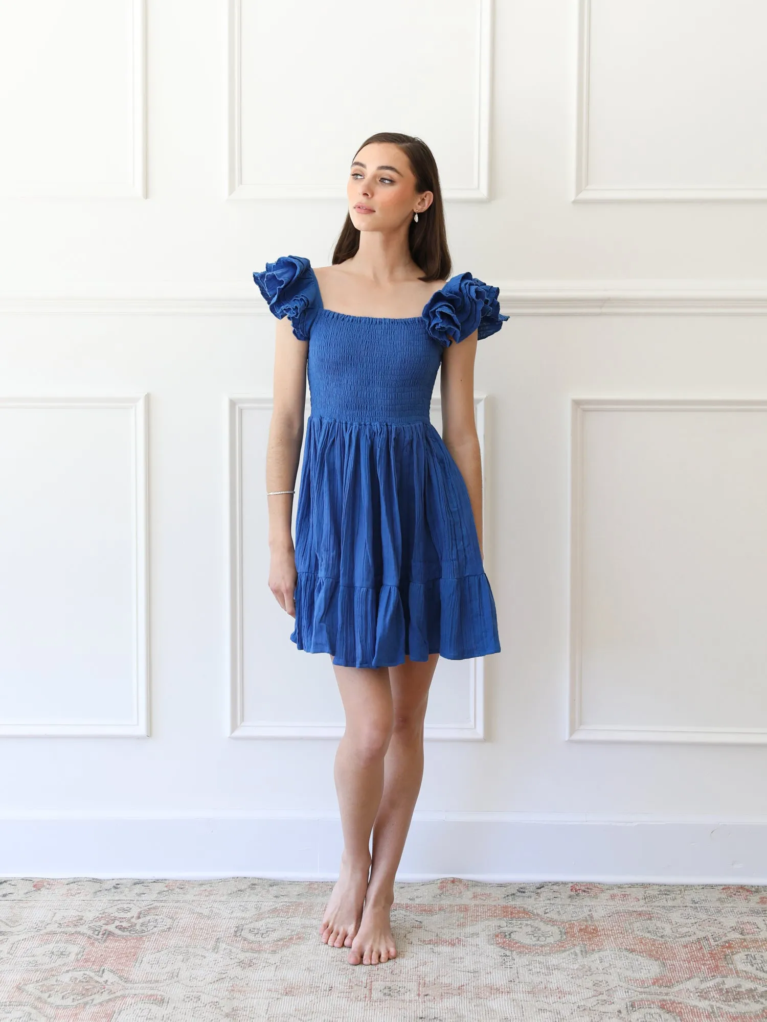 Bea Dress in Azur Double Gauze