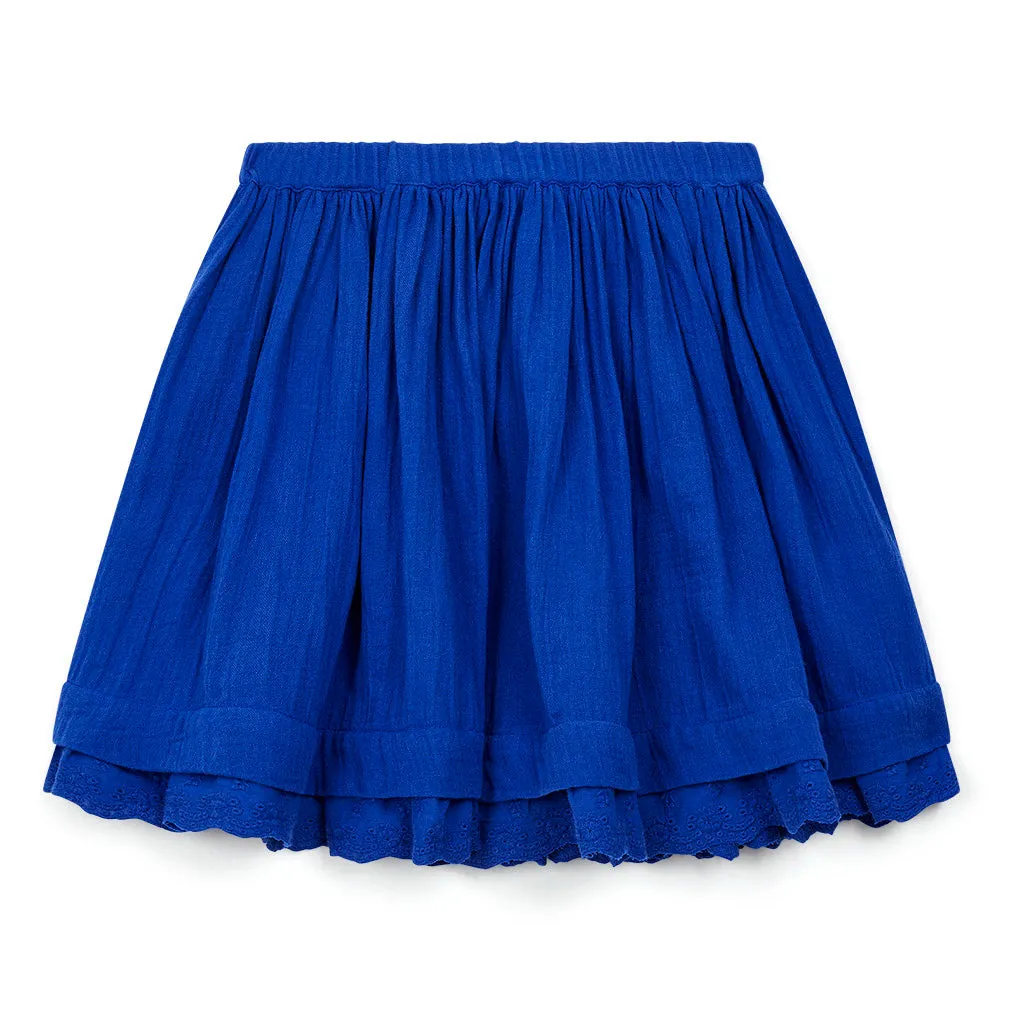 Bleu Vacances Papillon Gauze Cotton Skirt  - FINAL SALE
