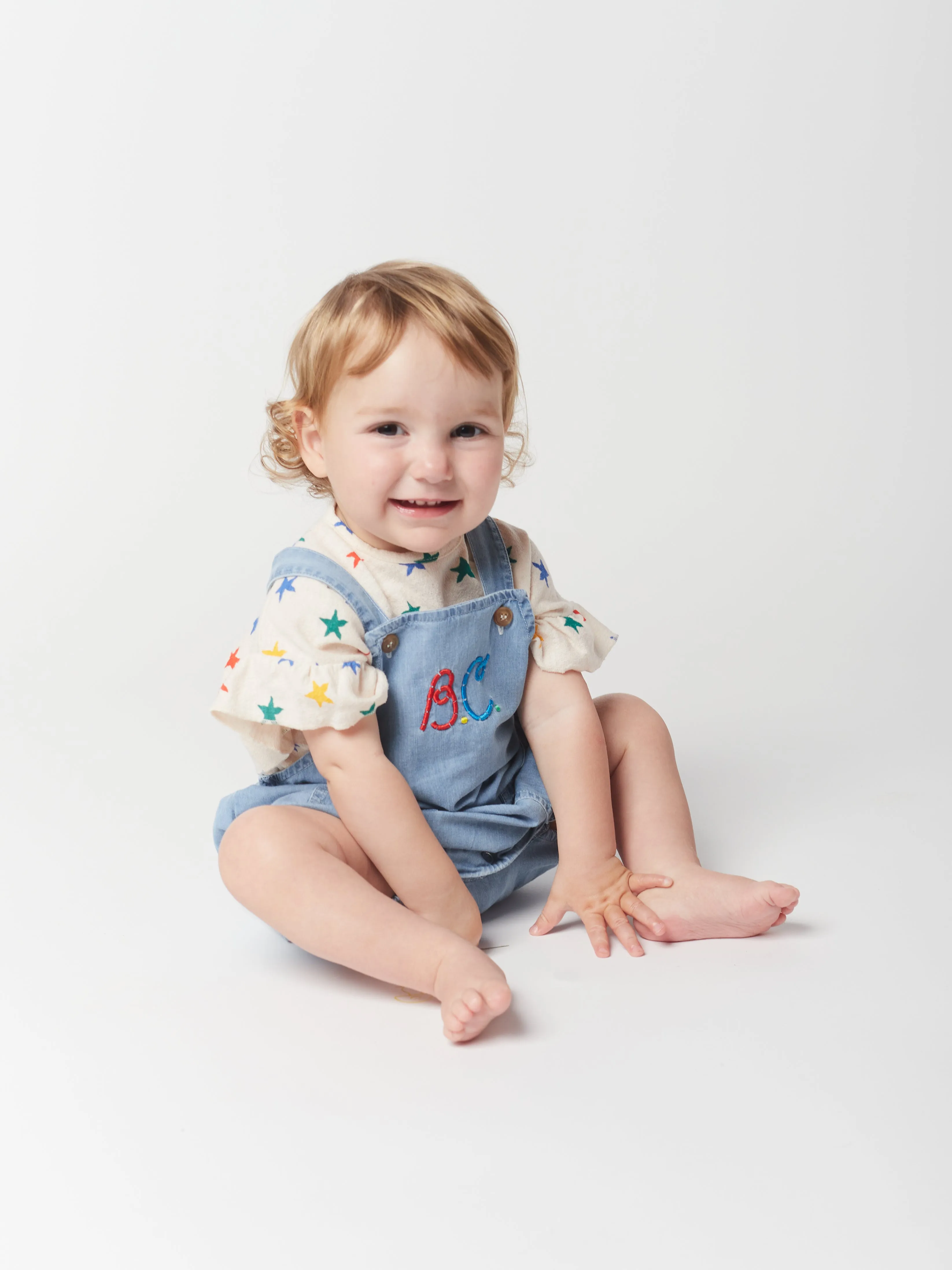 Bobo Choses Baby Multicolor Stars all over ruffle T-shirt