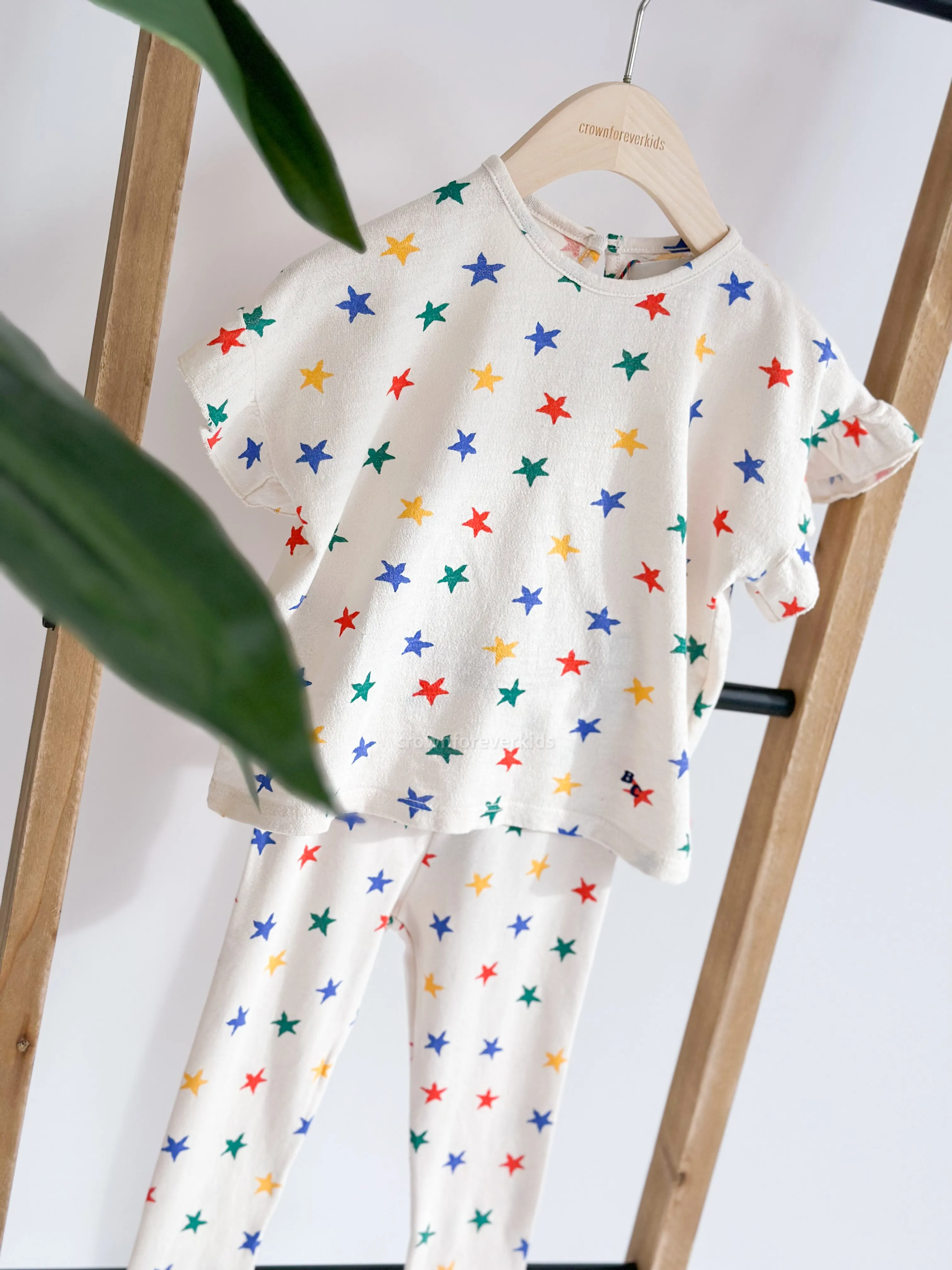 Bobo Choses Baby Multicolor Stars all over ruffle T-shirt