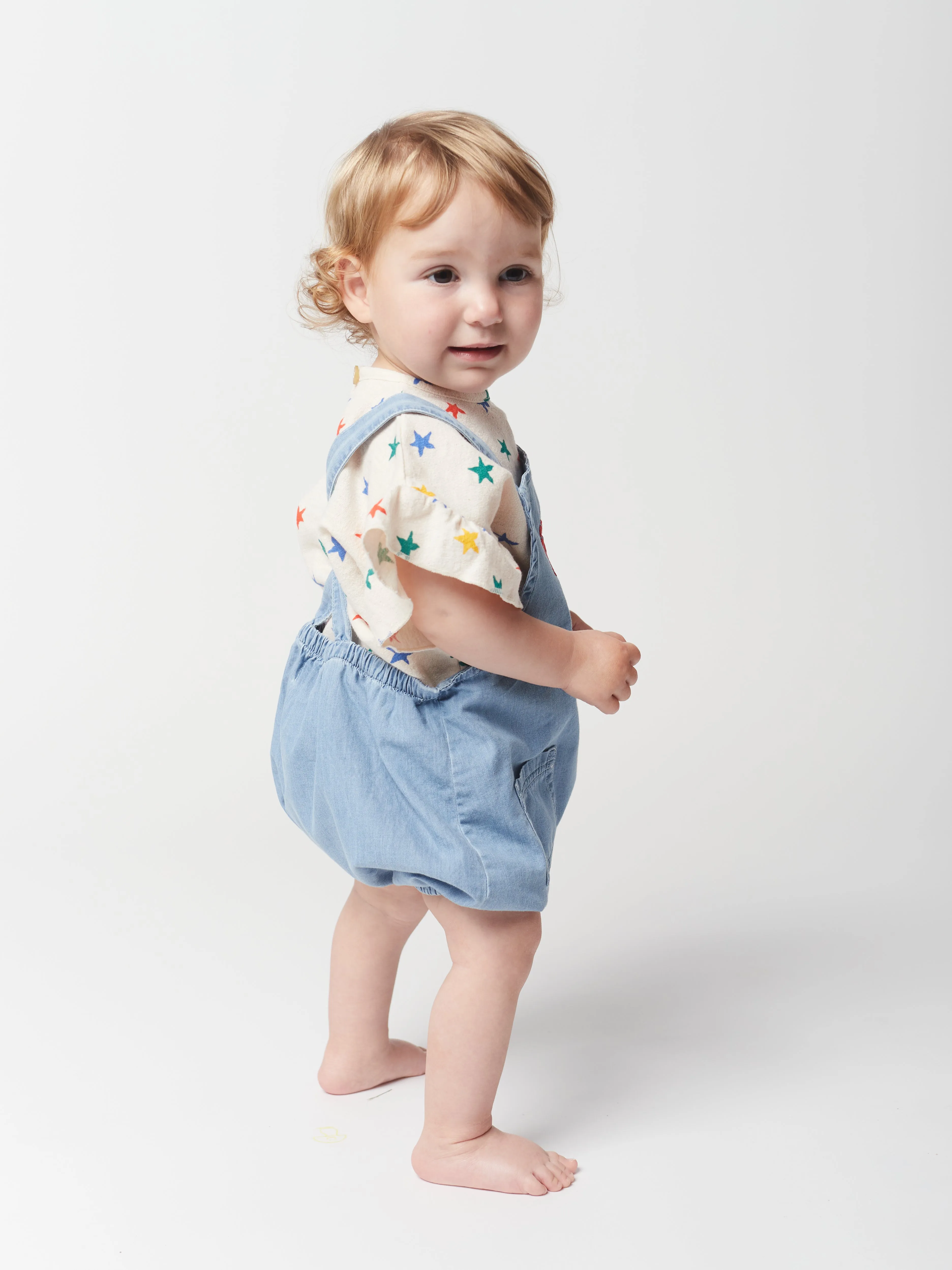 Bobo Choses Baby Multicolor Stars all over ruffle T-shirt