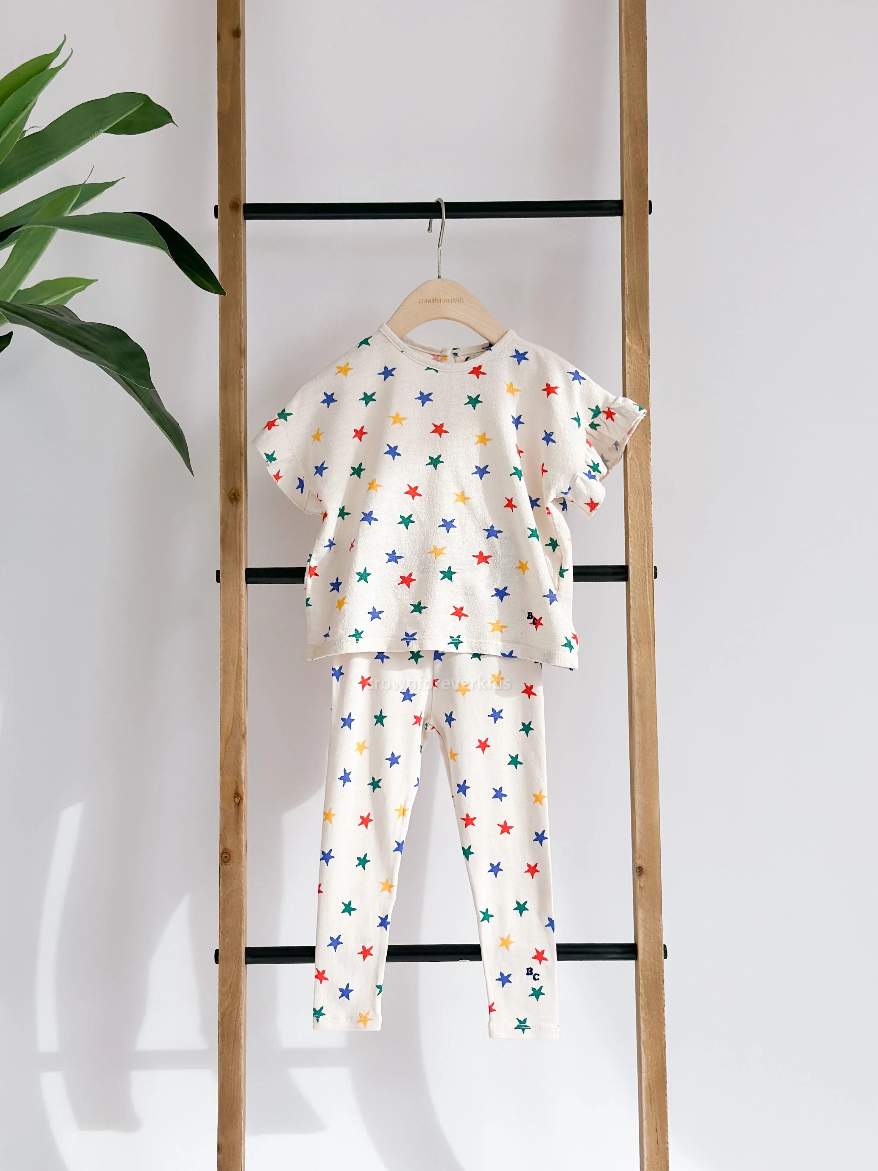 Bobo Choses Baby Multicolor Stars all over ruffle T-shirt