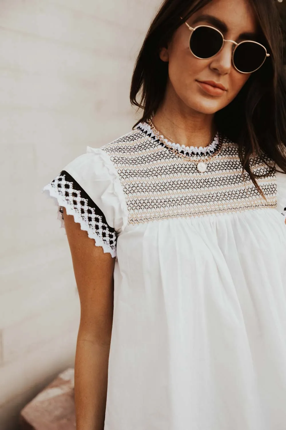 Bodil Lace Detail Top