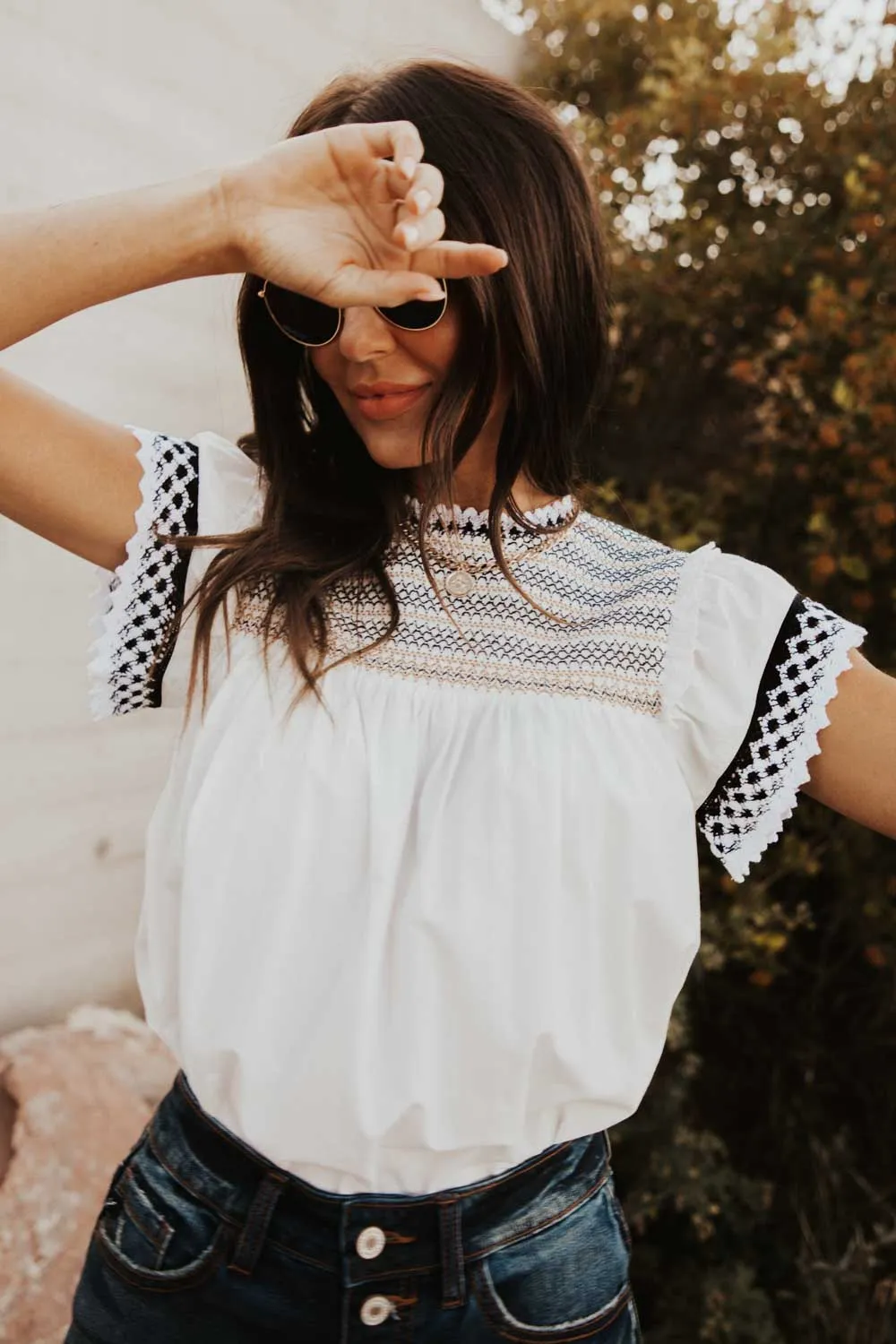 Bodil Lace Detail Top