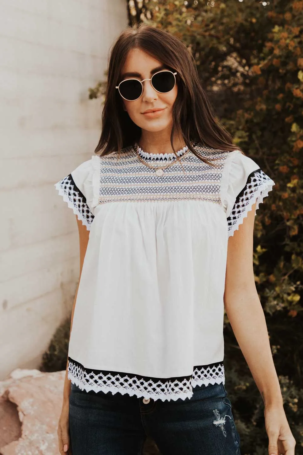 Bodil Lace Detail Top