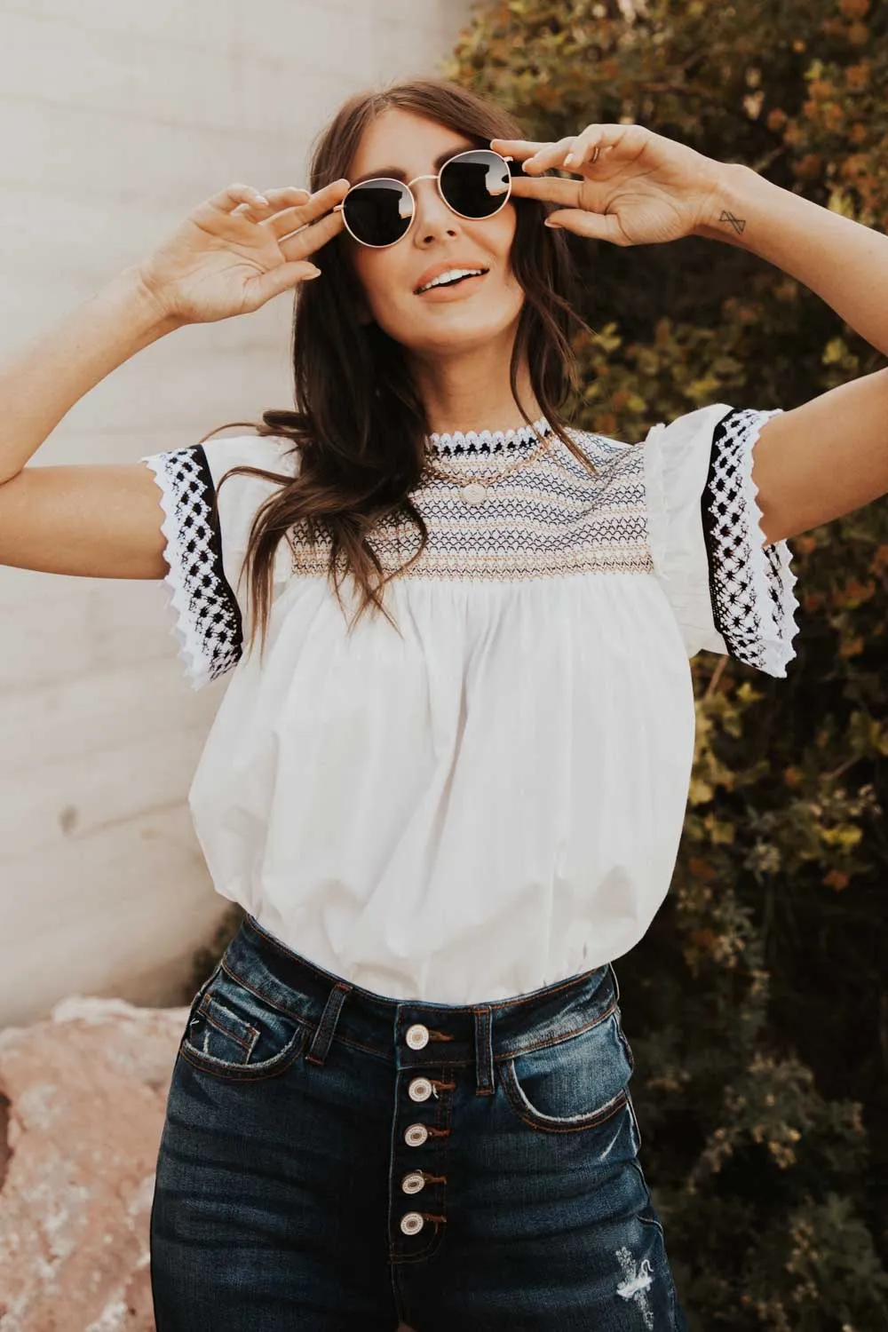 Bodil Lace Detail Top