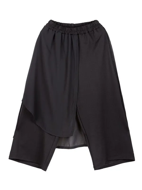 Chiffon Split-Joint Asymmetric Wide-Leg Pants