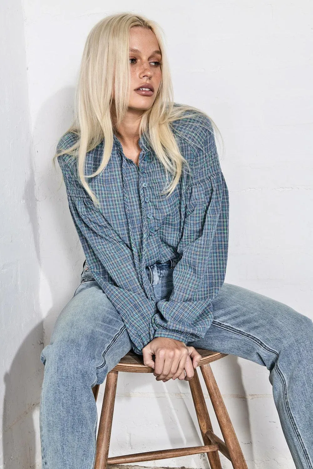 Cora Shirt | Blue & Green