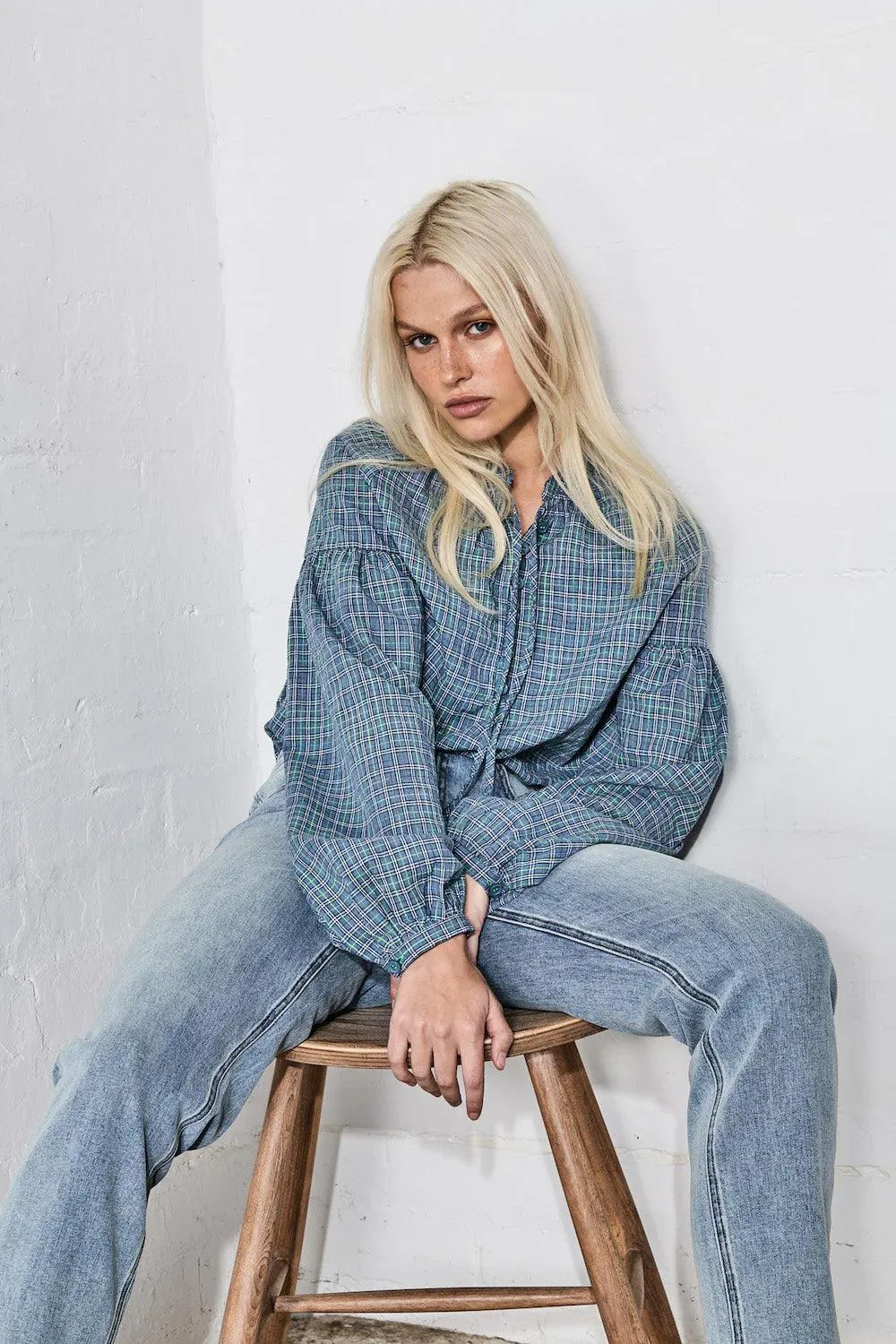 Cora Shirt | Blue & Green