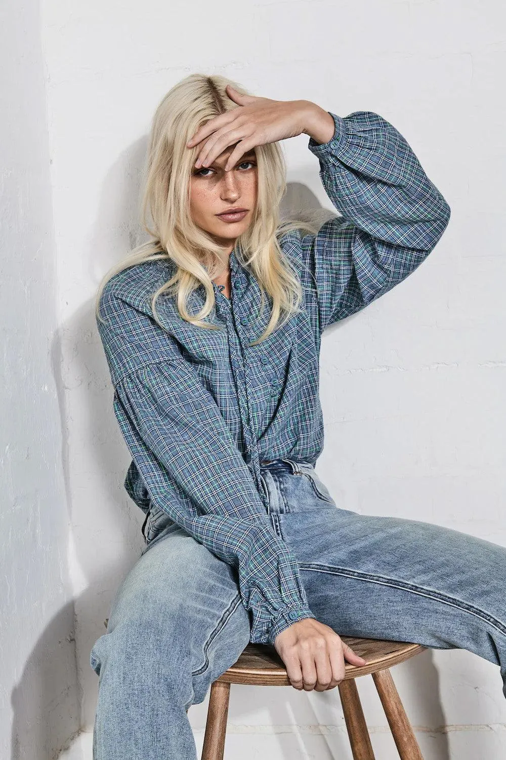 Cora Shirt | Blue & Green