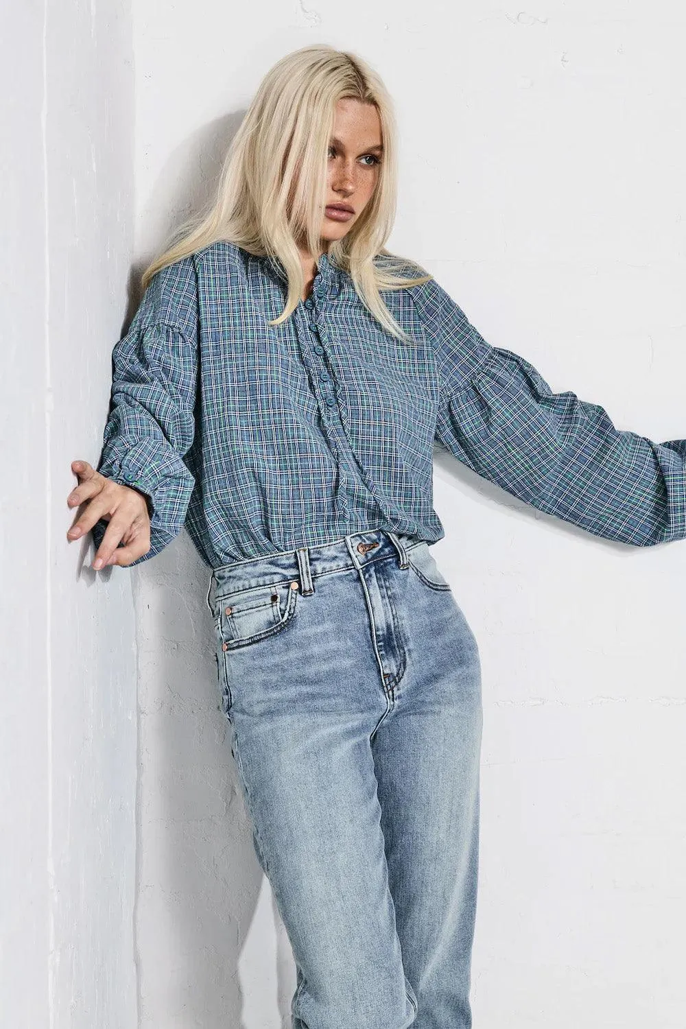 Cora Shirt | Blue & Green