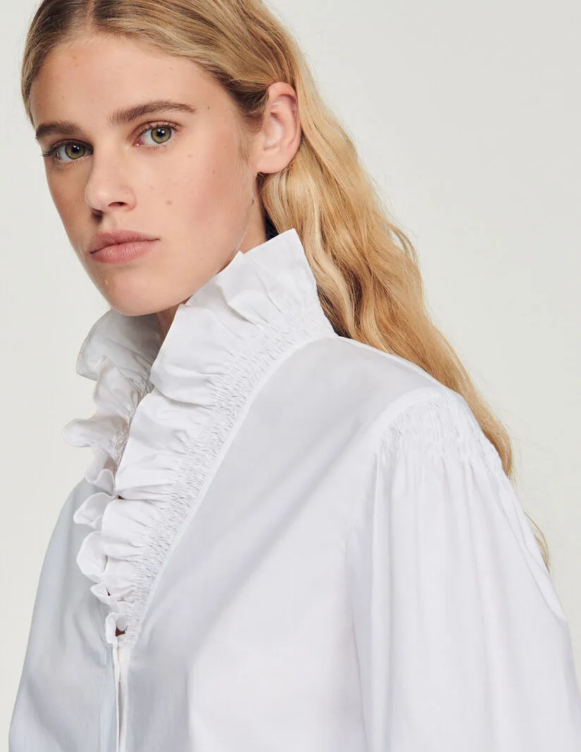 Cotton Shirt With Fancy Collar