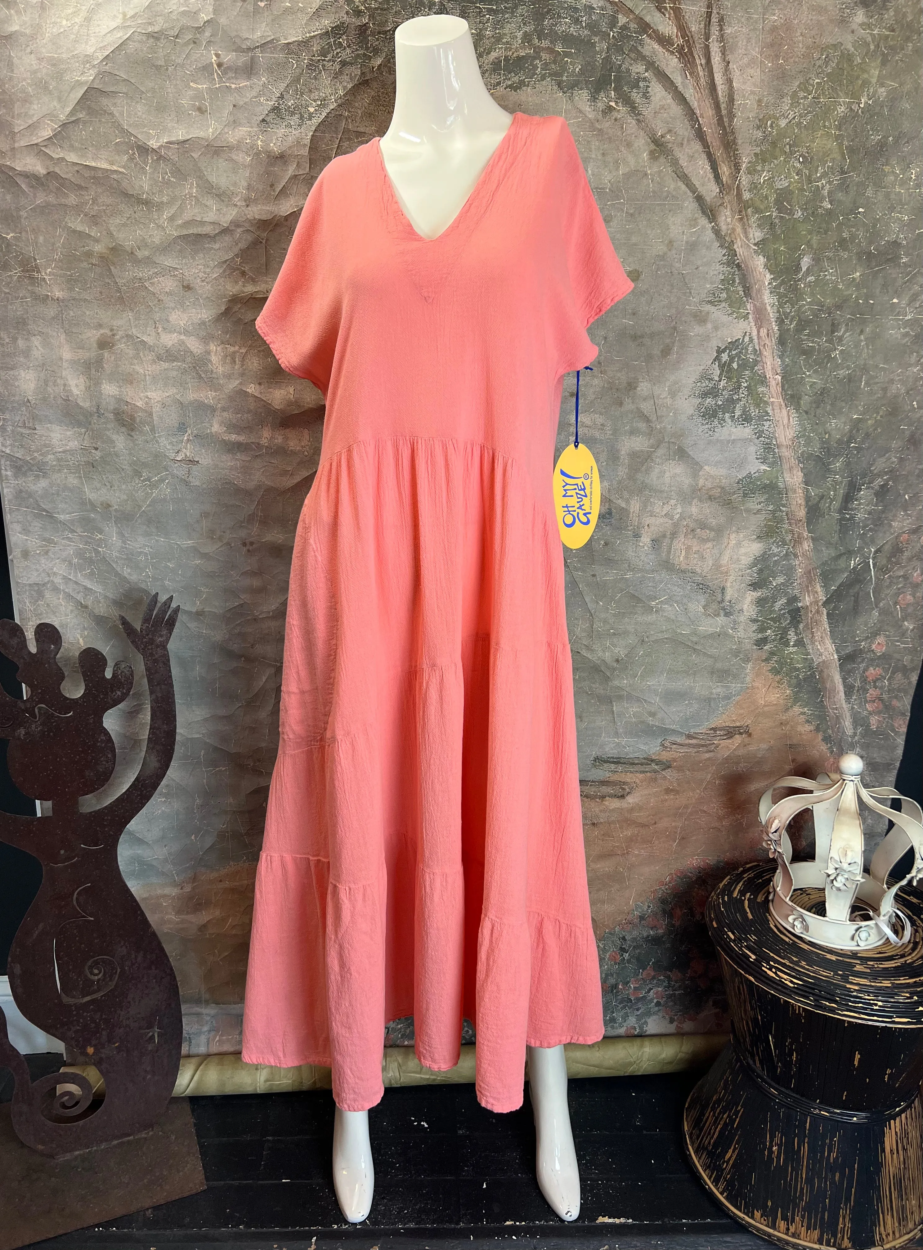 D594 Toucan Dress-Peach