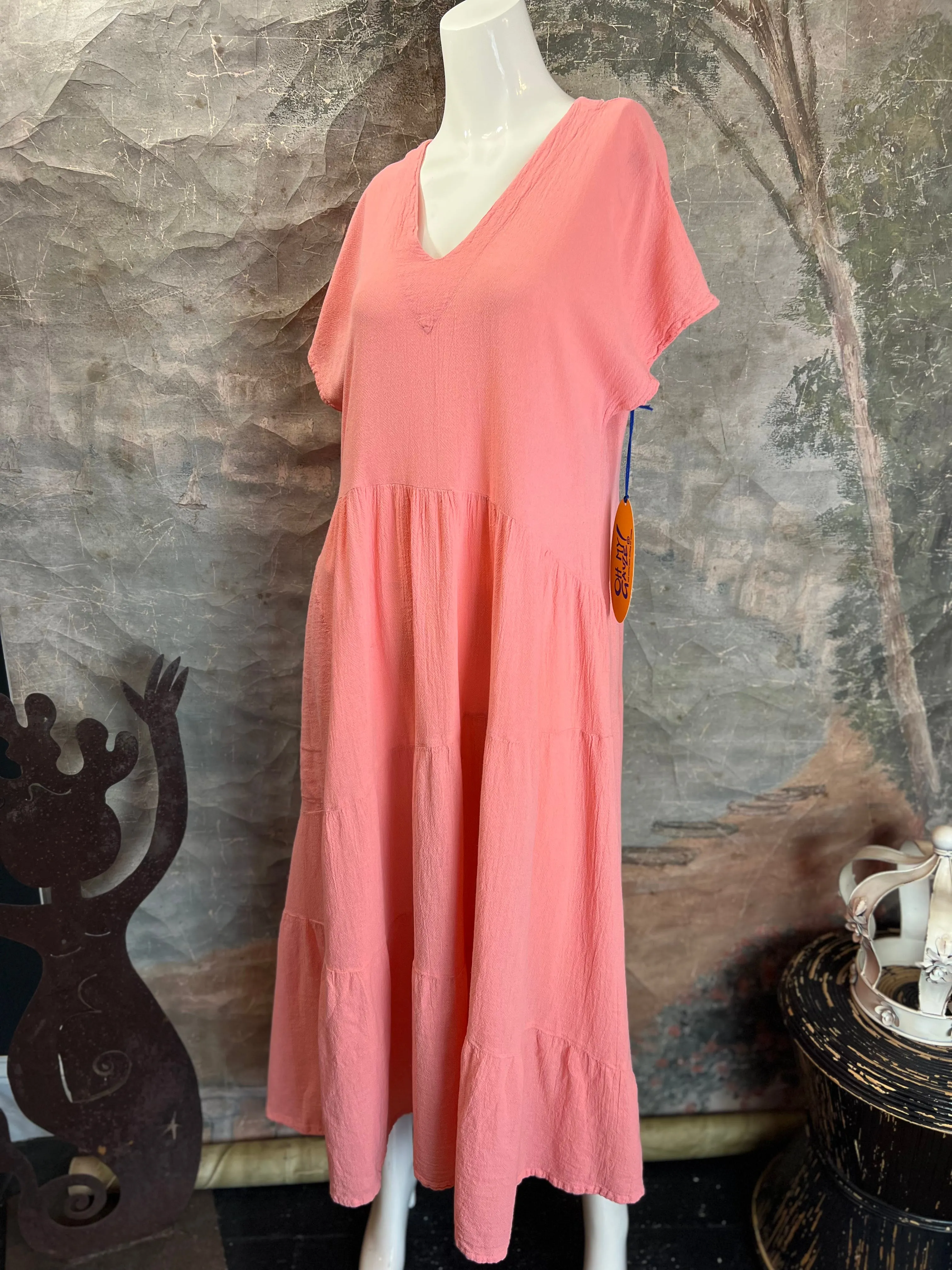 D594 Toucan Dress-Peach