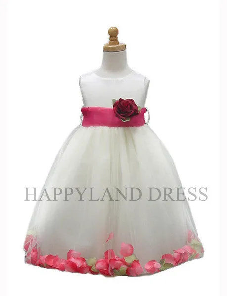 D596-1 Sash & Flower Petal Dress (10 Diff. Colors)