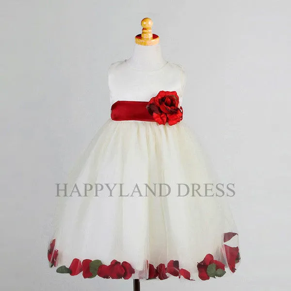 D596-1 Sash & Flower Petal Dress (10 Diff. Colors)