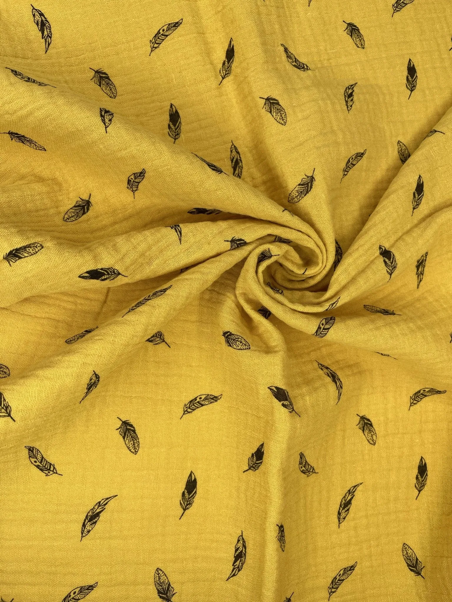 Double Gauze Feather Print