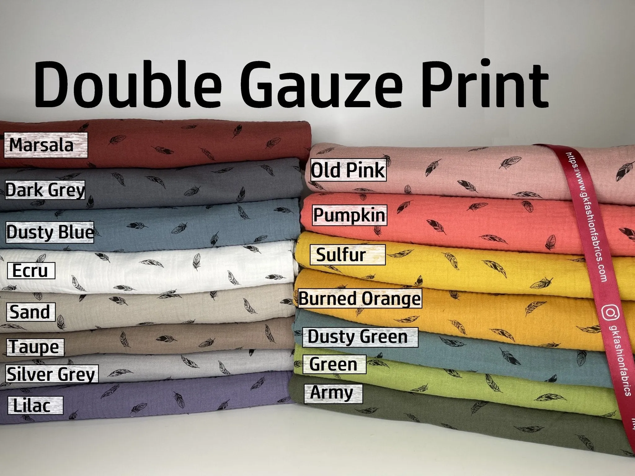 Double Gauze Feather Print