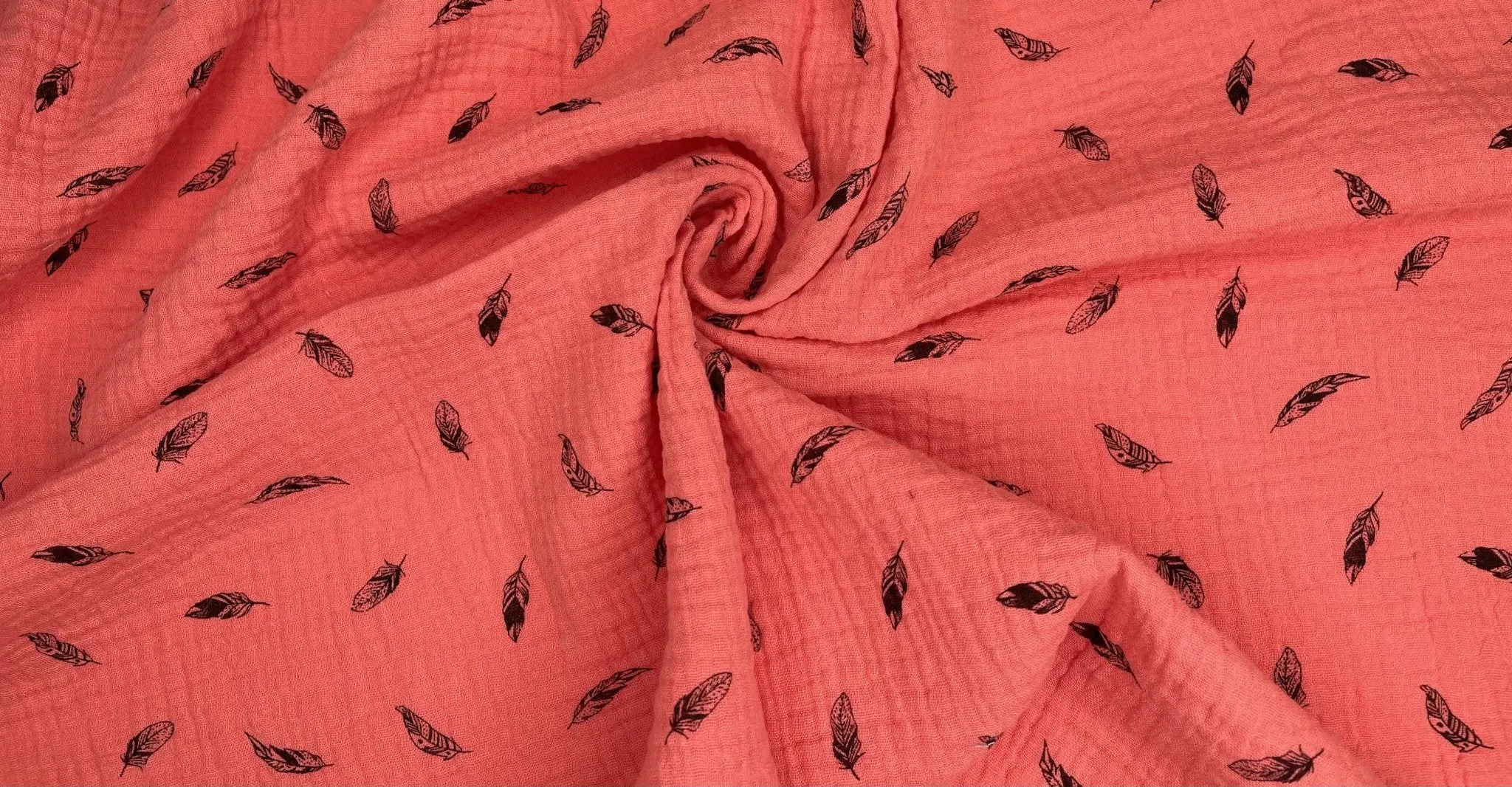 Double Gauze Feather Print