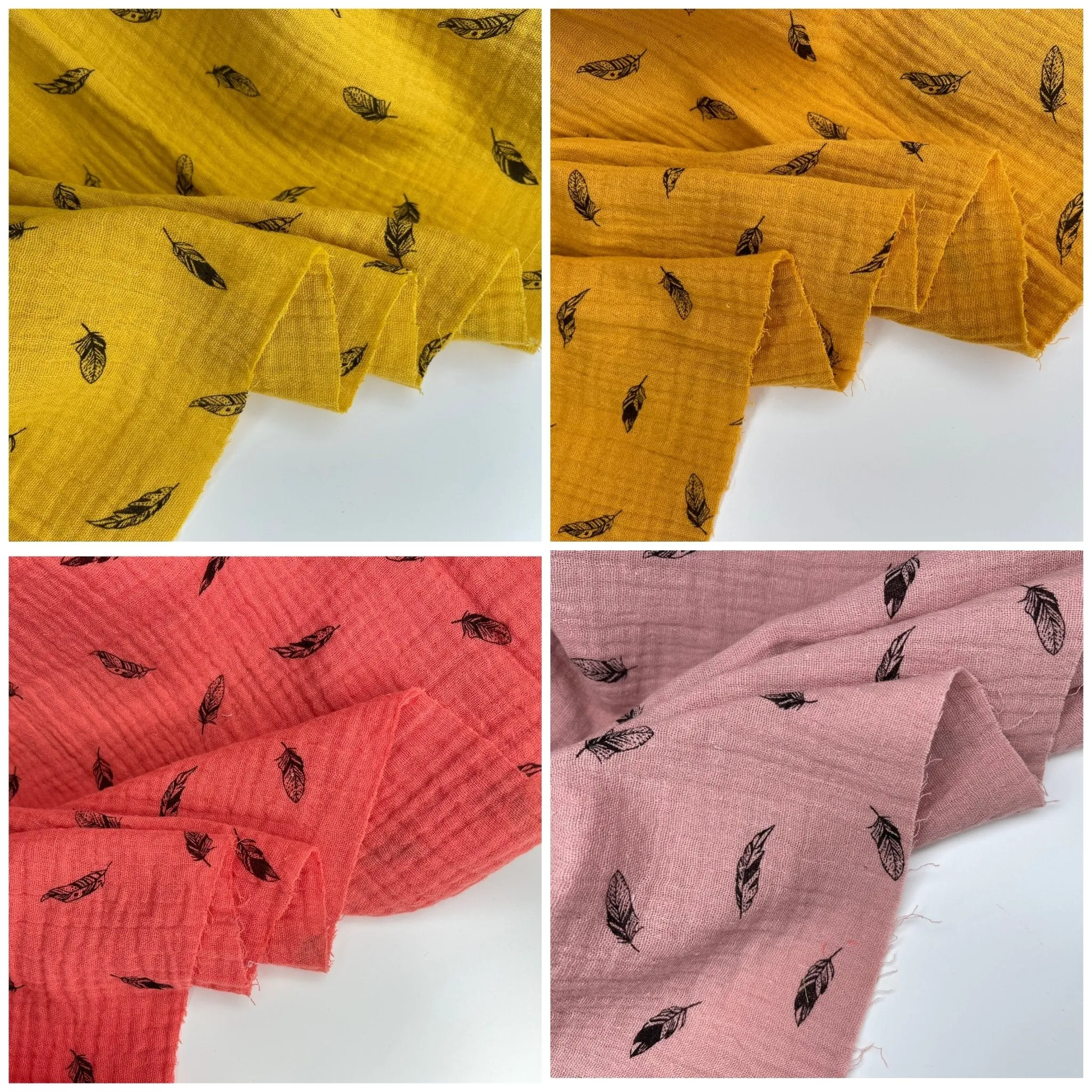 Double Gauze Feather Print