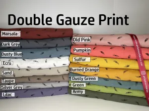 Double Gauze Feather Print