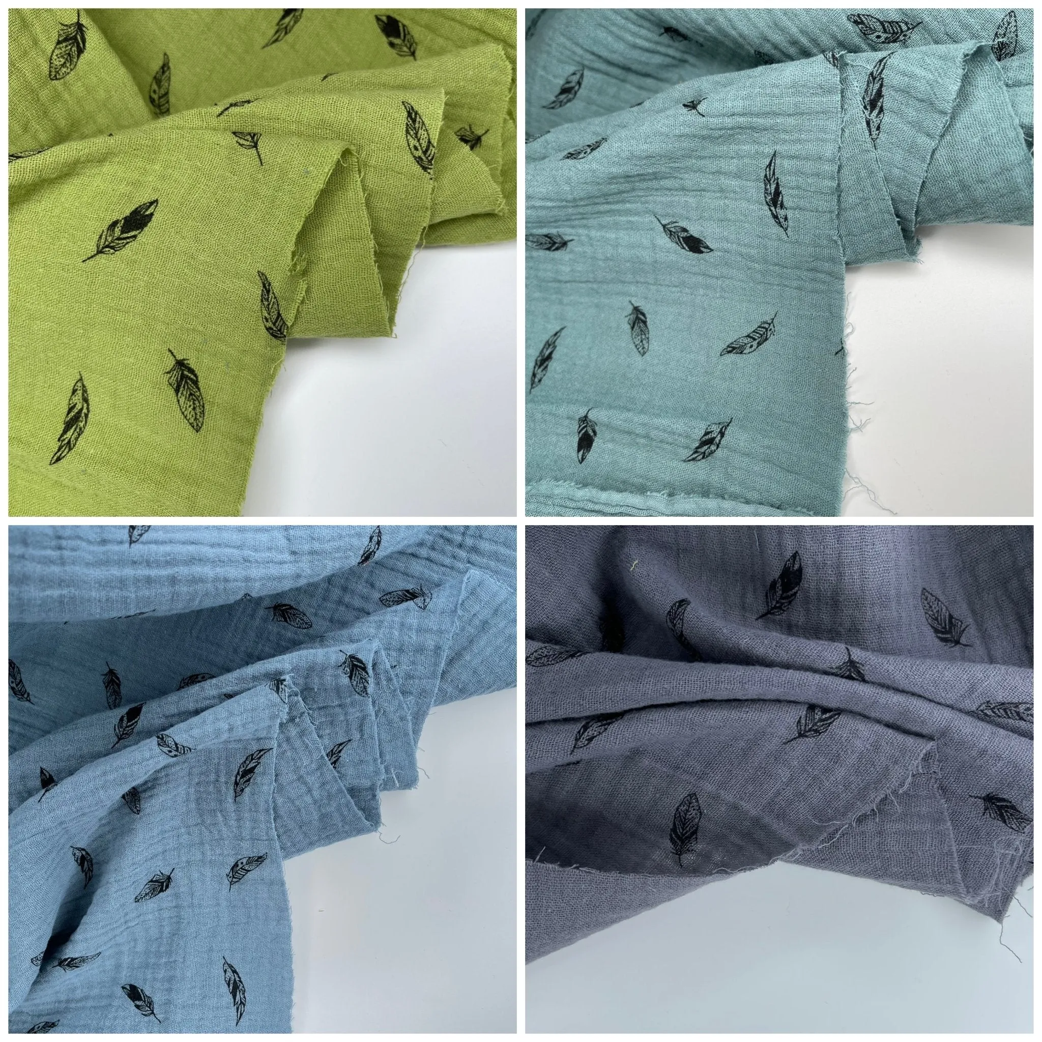 Double Gauze Feather Print
