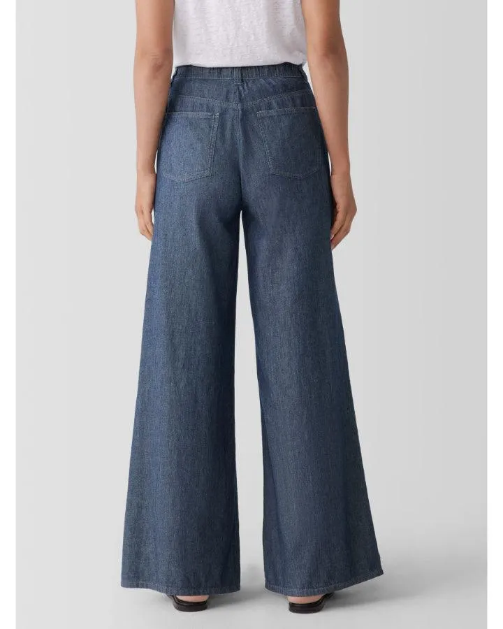 Eileen Fisher Cotton Twill Wide Leg Pant