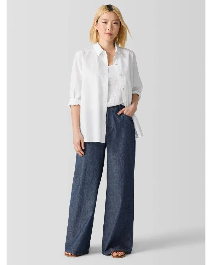 Eileen Fisher Cotton Twill Wide Leg Pant