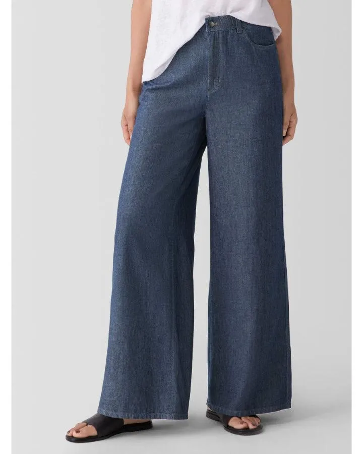 Eileen Fisher Cotton Twill Wide Leg Pant