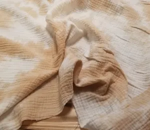 End of BOlt: 1-1/4th yards of Designer Deadstock Double Gauze Cotton Tie Dye Woven- remnant