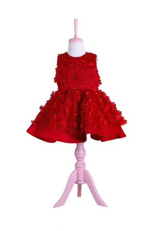 Fiona Red Party Dress - Sleeveless