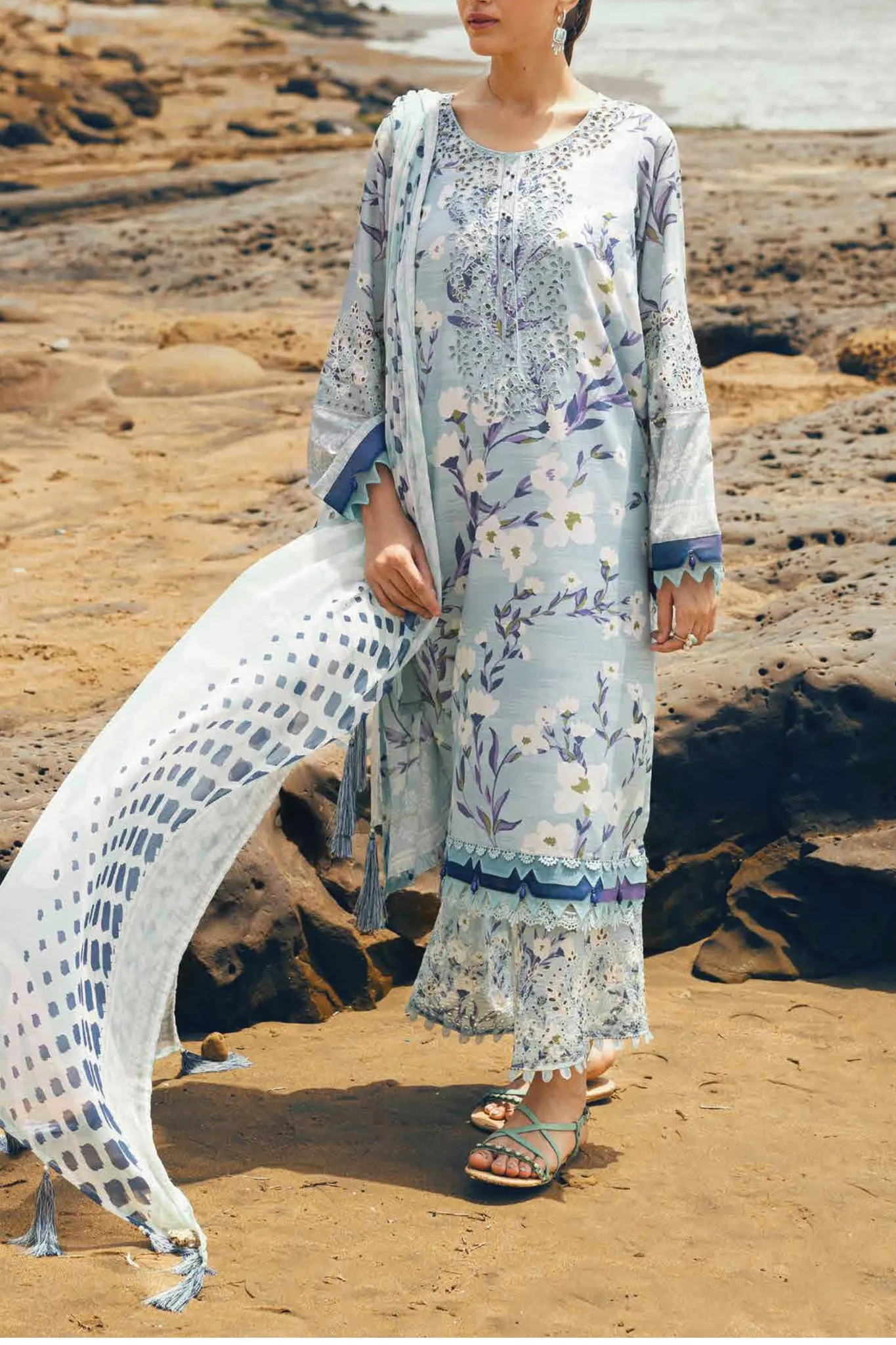 Gardenia By Nureh Unstitched 3 Piece Emb Chikankari Collection'2024-NSG-151
